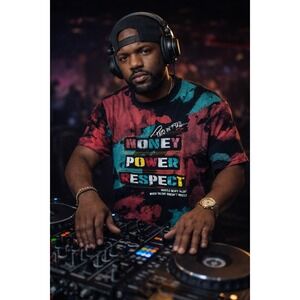 Switch Remarkable Mens Money Power Respect Graphic Tee Shirt Black Red Teal L